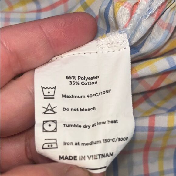 Blue, Yellow and Pink Smocked Ruffled Sundress with Flutter Sleeves - Picture 7 of 7